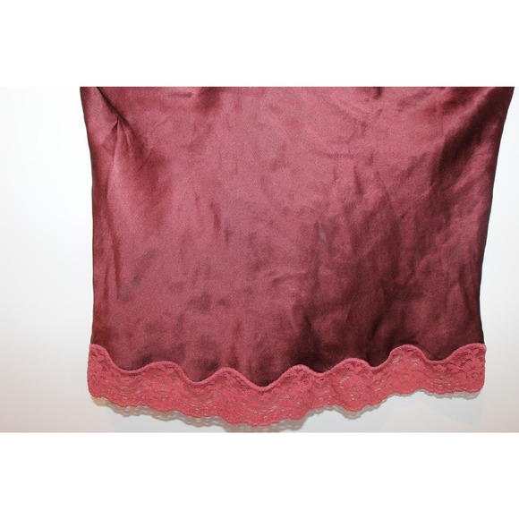 Women's Abercrombie & Fitch Burgundy Red Silk Lace Camisole Tank Top Size Small - Picture 7 of 13